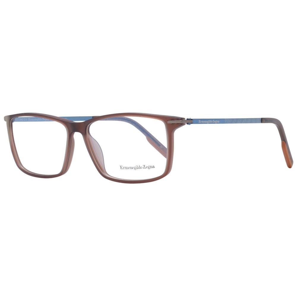 Ermenegildo Zegna Brown Plastic Glasses Frames