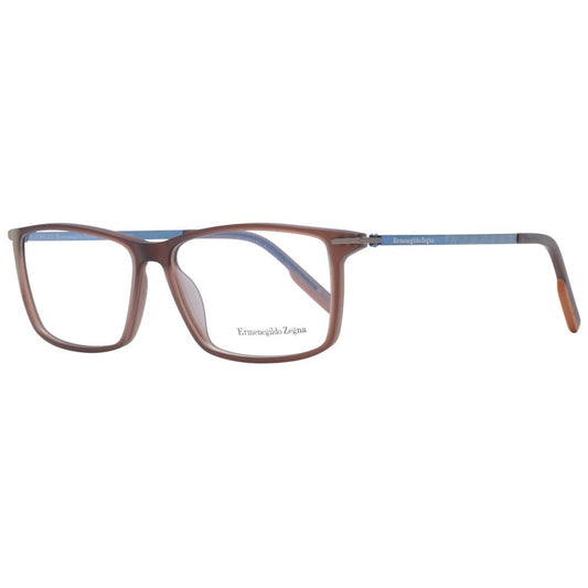 Ermenegildo Zegna Brown Plastic Glasses Frames