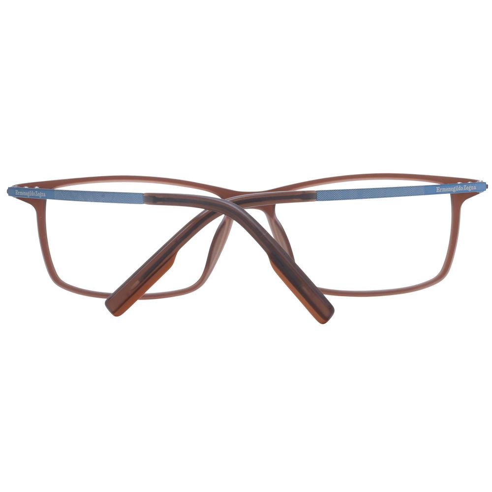 Ermenegildo Zegna Brown Plastic Glasses Frames