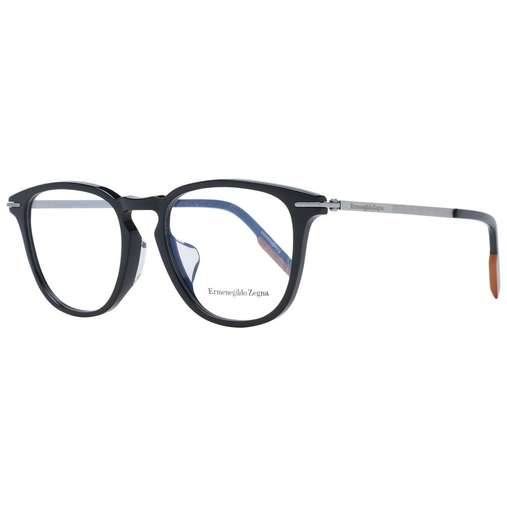 Ermenegildo Zegna Black Plastic Glasses Frames