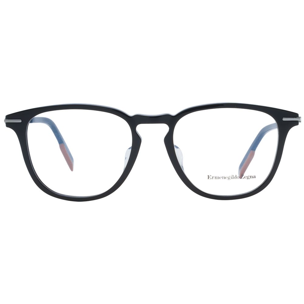 Ermenegildo Zegna Black Plastic Glasses Frames