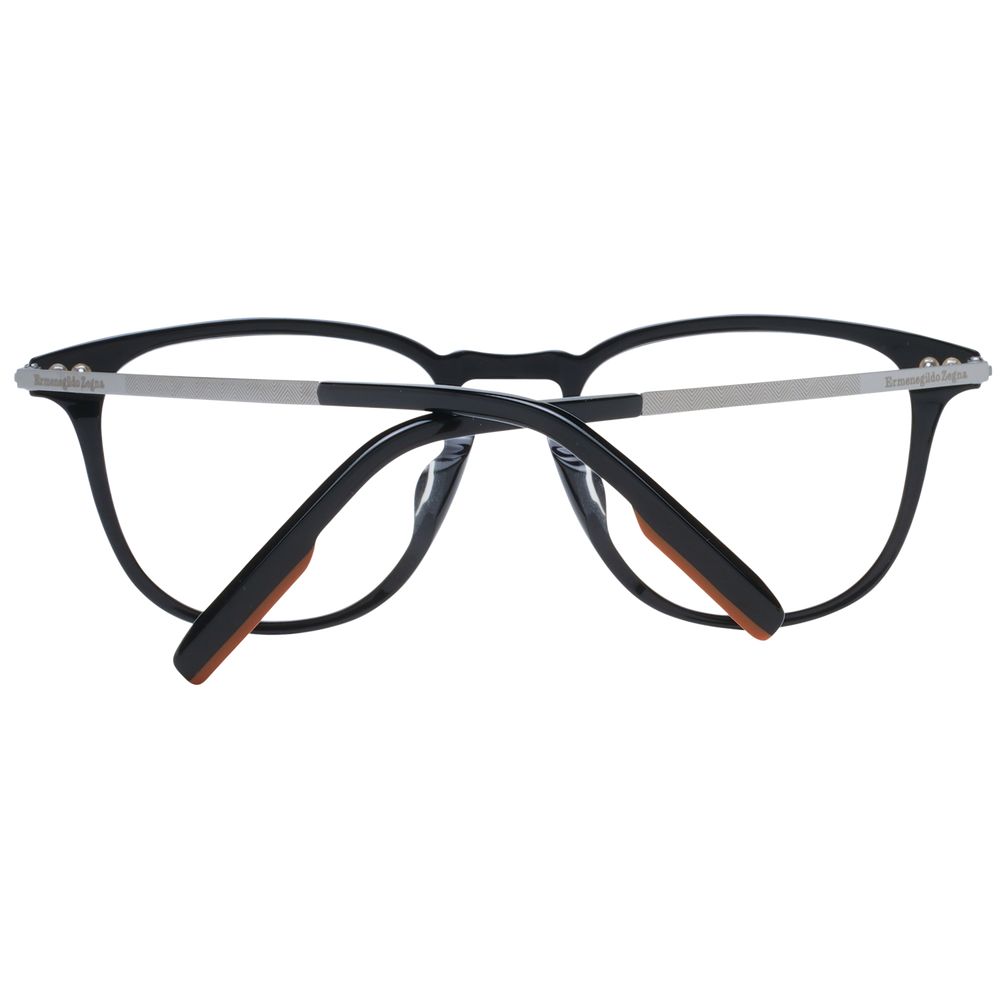 Ermenegildo Zegna Black Plastic Glasses Frames