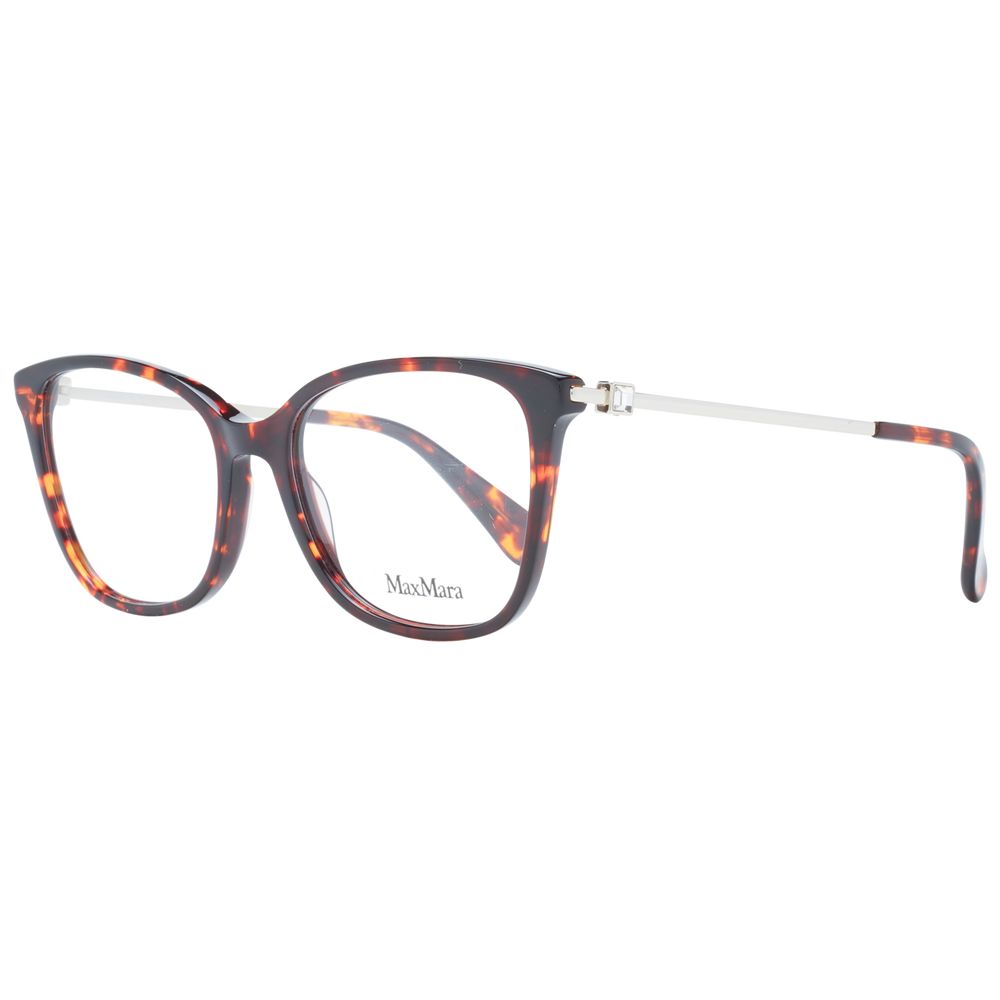 Max Mara brown plastic eyeglass frames, stylish and lightweight, with a sleek design and clear lenses for a sophisticated look.