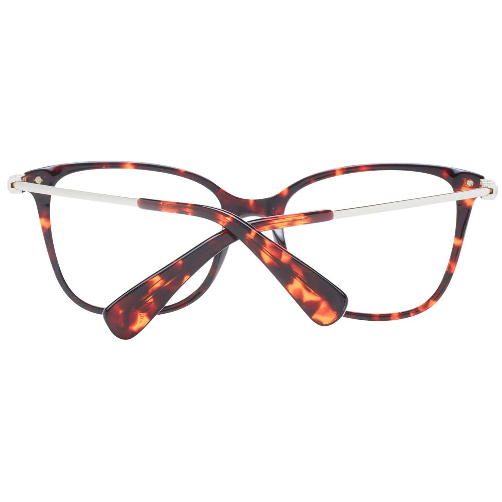 Max Mara brown plastic glasses frames with sleek design and rounded lenses, perfect for stylish eyewear.