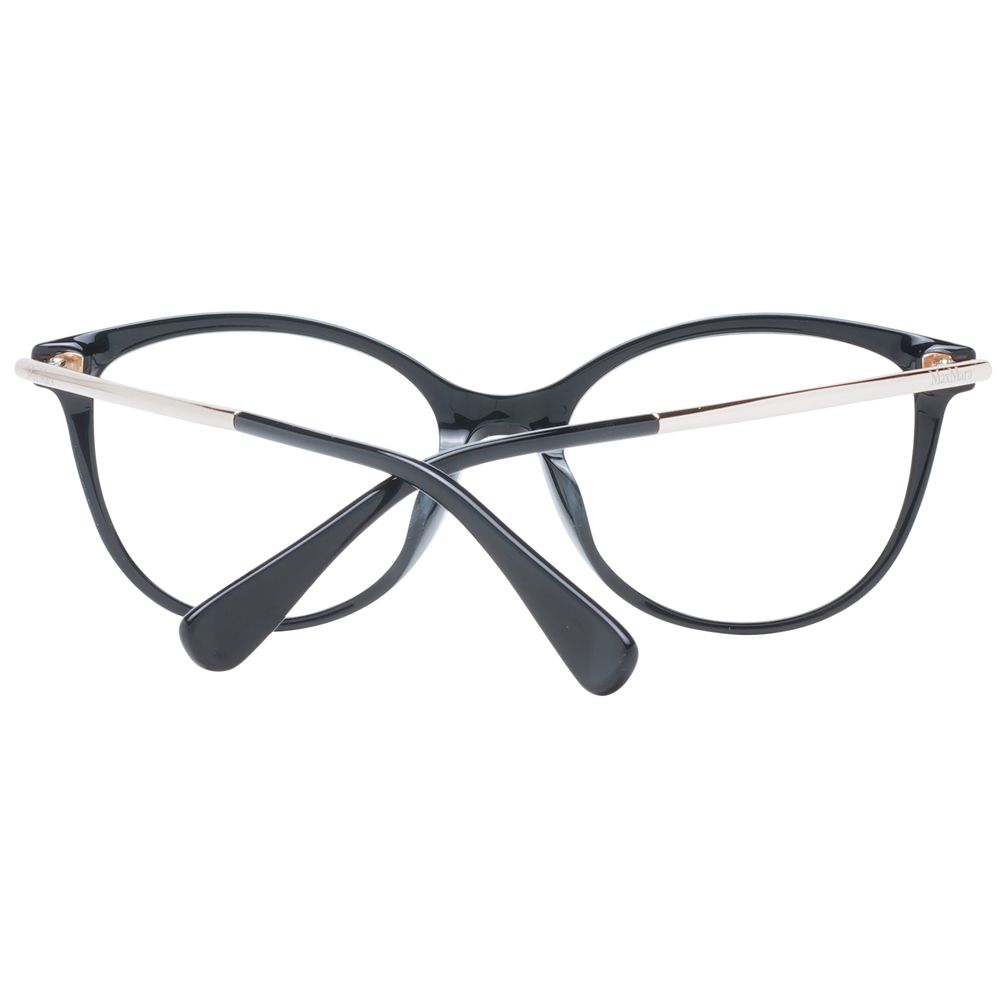 Max Mara black metal and plastic eyeglasses frames with clear lenses, stylish and lightweight for everyday wear.