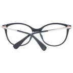 Max Mara black metal and plastic eyeglasses frames with clear lenses, stylish and lightweight for everyday wear.