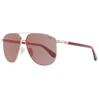 BMW gold metal sunglasses with round frames and dark tinted lenses, stylish eyewear for men and women.