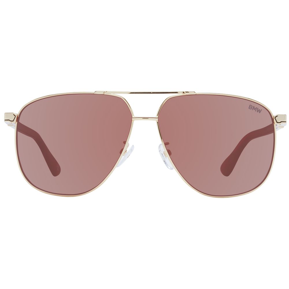 BMW gold metal sunglasses featuring sleek frames and tinted lenses, stylish accessories for a modern look.