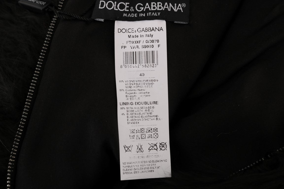 Dolce & Gabbana Black Mink Nutria Fur Mini Hot Pants Dolce & Gabbana