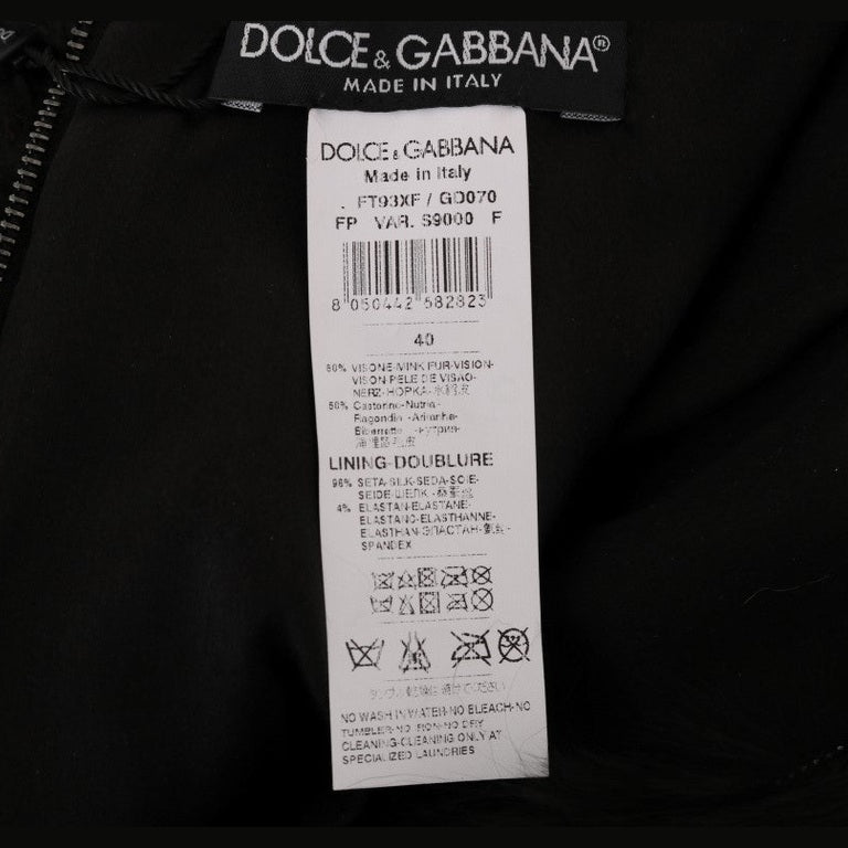 Dolce & Gabbana Black Mink Nutria Fur Mini Hot Pants