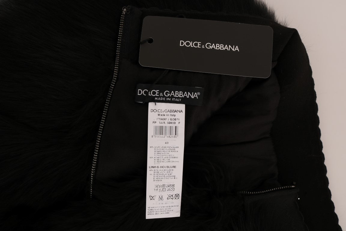 Dolce & Gabbana Black Lamb Fox Fur Mini Hot Pants Dolce & Gabbana