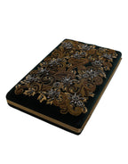 Dolce & Gabbana Black Velvet Gold Frame Clutch Evening Party Purse Bag - Eljoys Fashion 