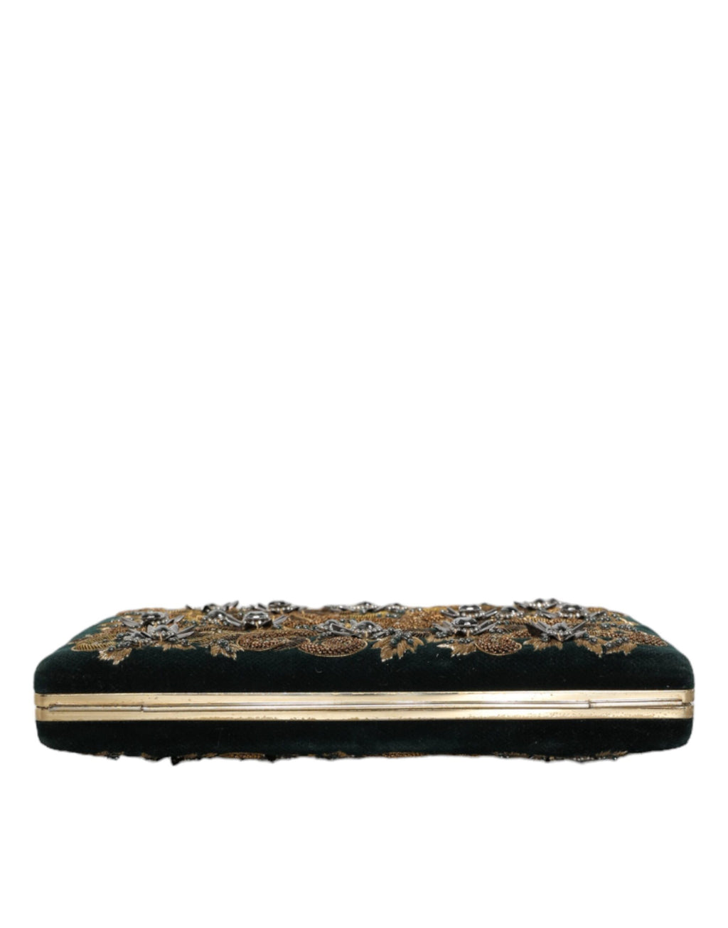 Dolce & Gabbana Black Velvet Gold Frame Clutch Evening Party Purse Bag - Eljoys Fashion 