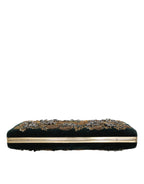 Dolce & Gabbana Black Velvet Gold Frame Clutch Evening Party Purse Bag - Eljoys Fashion 