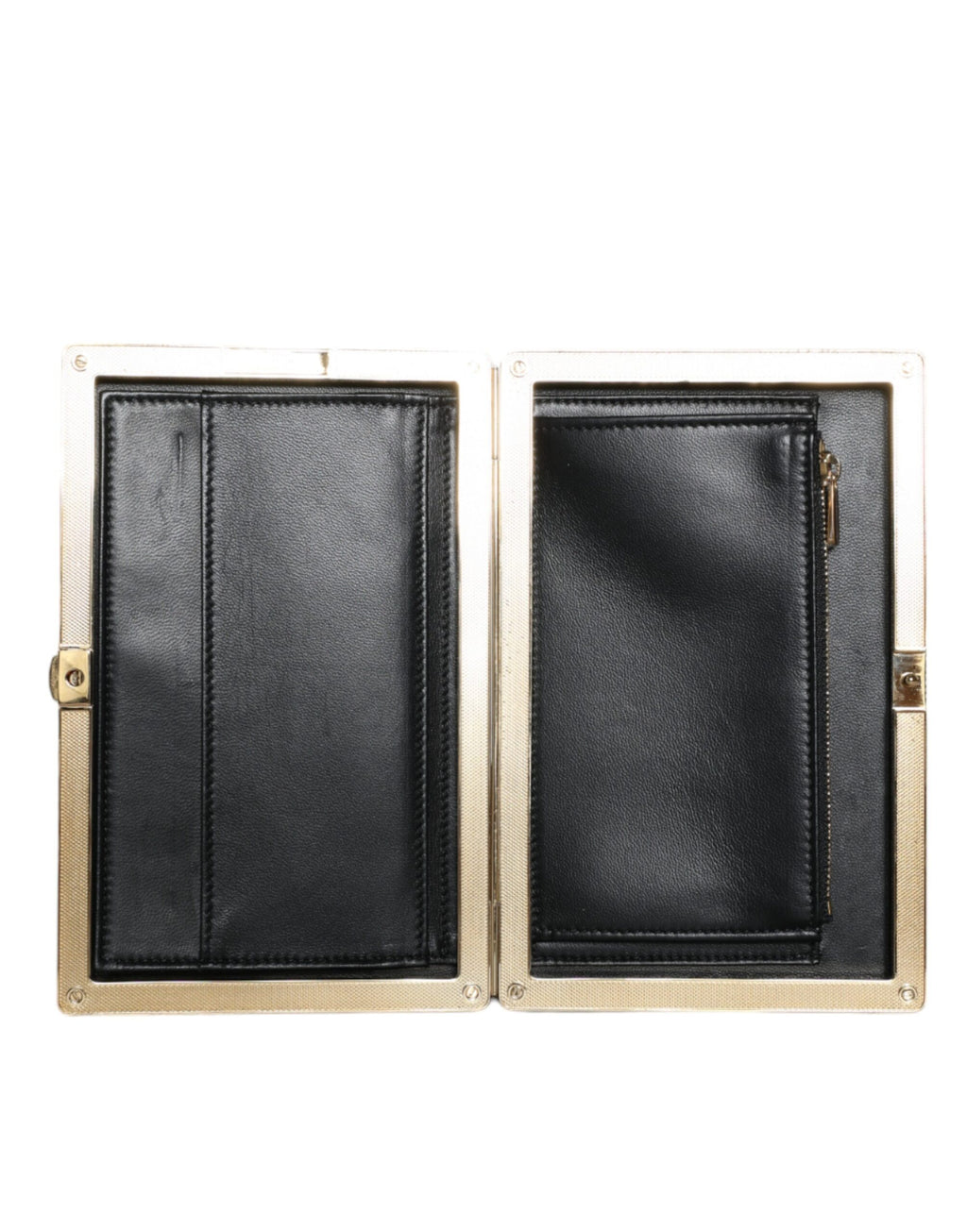 Dolce & Gabbana Black Velvet Gold Frame Clutch Evening Party Purse Bag - Eljoys Fashion 