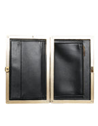 Dolce & Gabbana Black Velvet Gold Frame Clutch Evening Party Purse Bag - Eljoys Fashion 