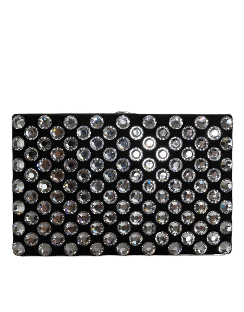 Dolce & Gabbana Black Velvet Crystal Clutch Evening Party Purse Bag - Eljoys Fashion 