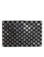 Dolce & Gabbana Black Velvet Crystal Clutch Evening Party Purse Bag - Eljoys Fashion 