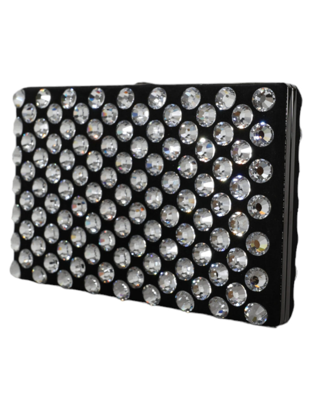 Dolce & Gabbana Black Velvet Crystal Clutch Evening Party Purse Bag - Eljoys Fashion 
