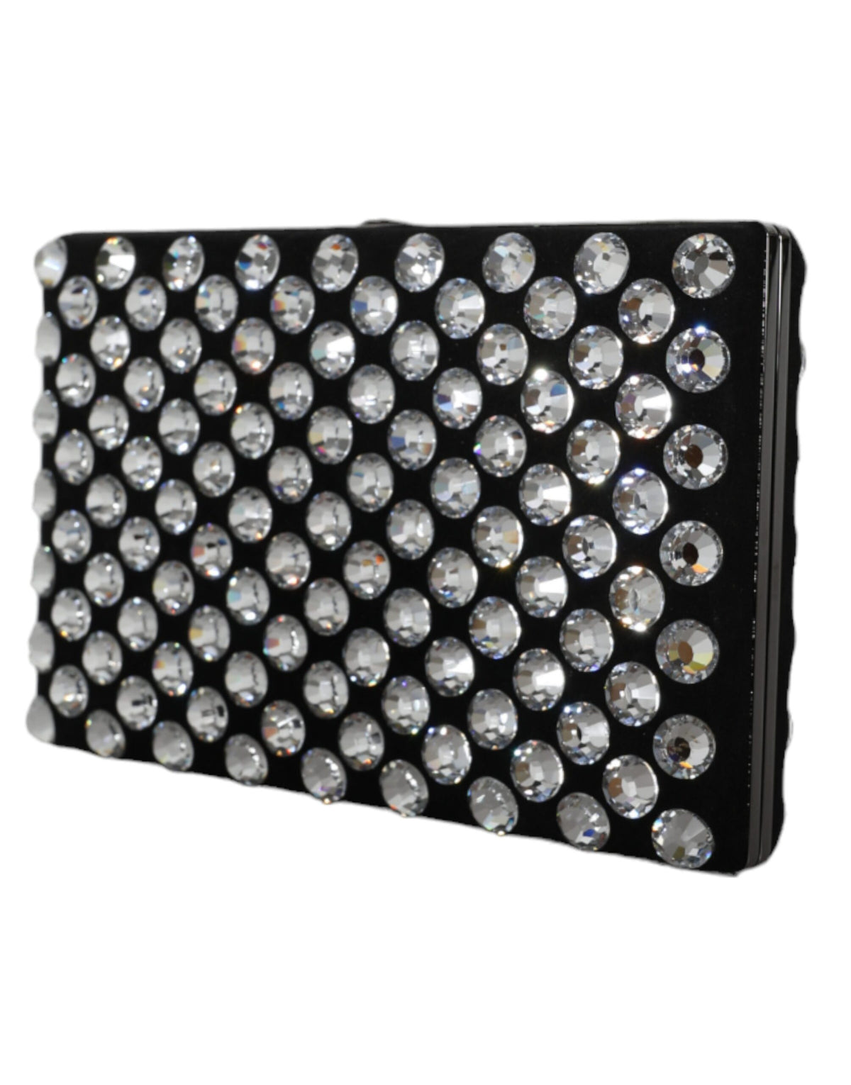 Dolce & Gabbana Black Velvet Crystal Clutch Evening Party Purse Bag - Eljoys Fashion 
