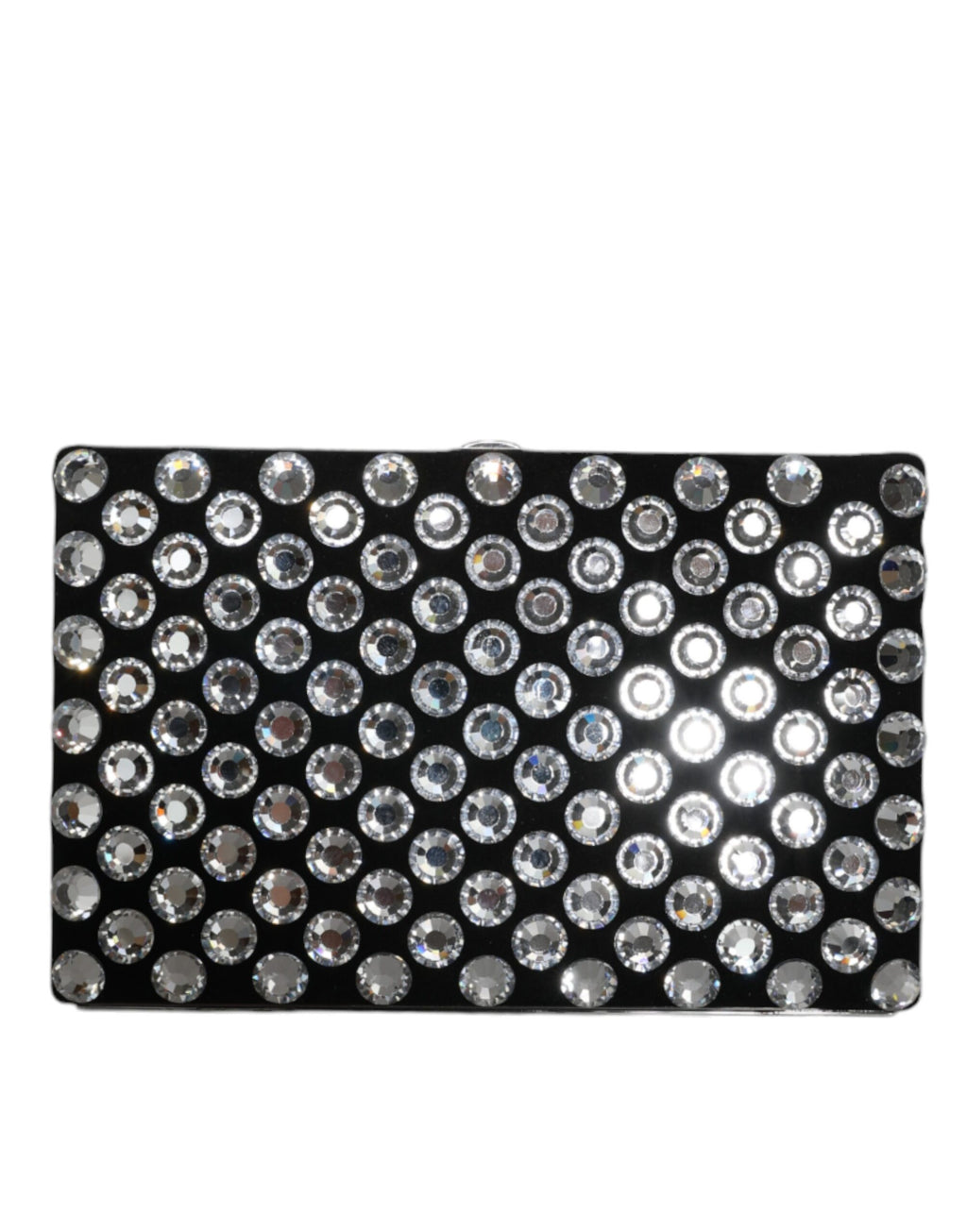 Dolce & Gabbana Black Velvet Crystal Clutch Evening Party Purse Bag - Eljoys Fashion 