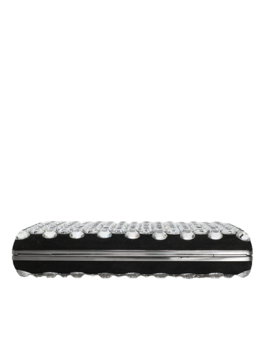 Dolce & Gabbana Black Velvet Crystal Clutch Evening Party Purse Bag - Eljoys Fashion 