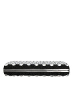 Dolce & Gabbana Black Velvet Crystal Clutch Evening Party Purse Bag - Eljoys Fashion 