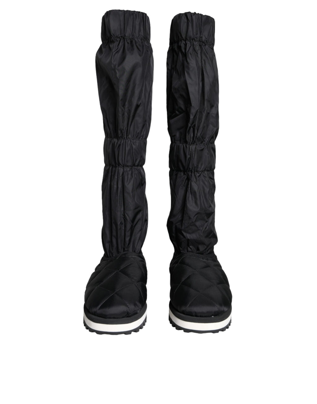 Dolce & Gabbana Black Quilted High Top Boots Sneakers Shoes - Eljoys Fashion 