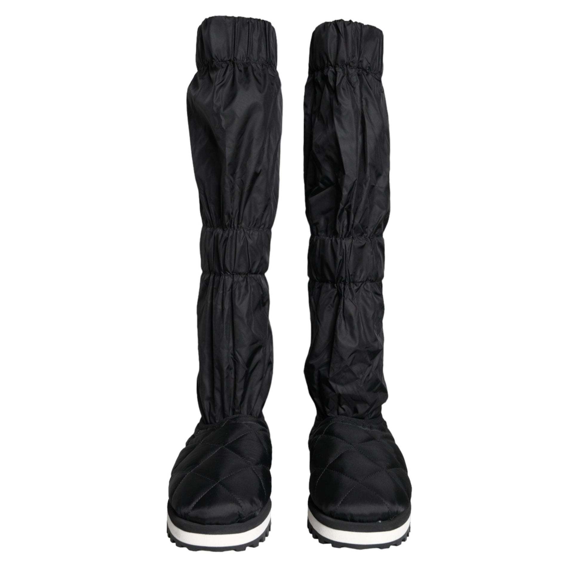 Dolce & Gabbana Black Quilted High Top Boots Sneakers Shoes Dolce & Gabbana