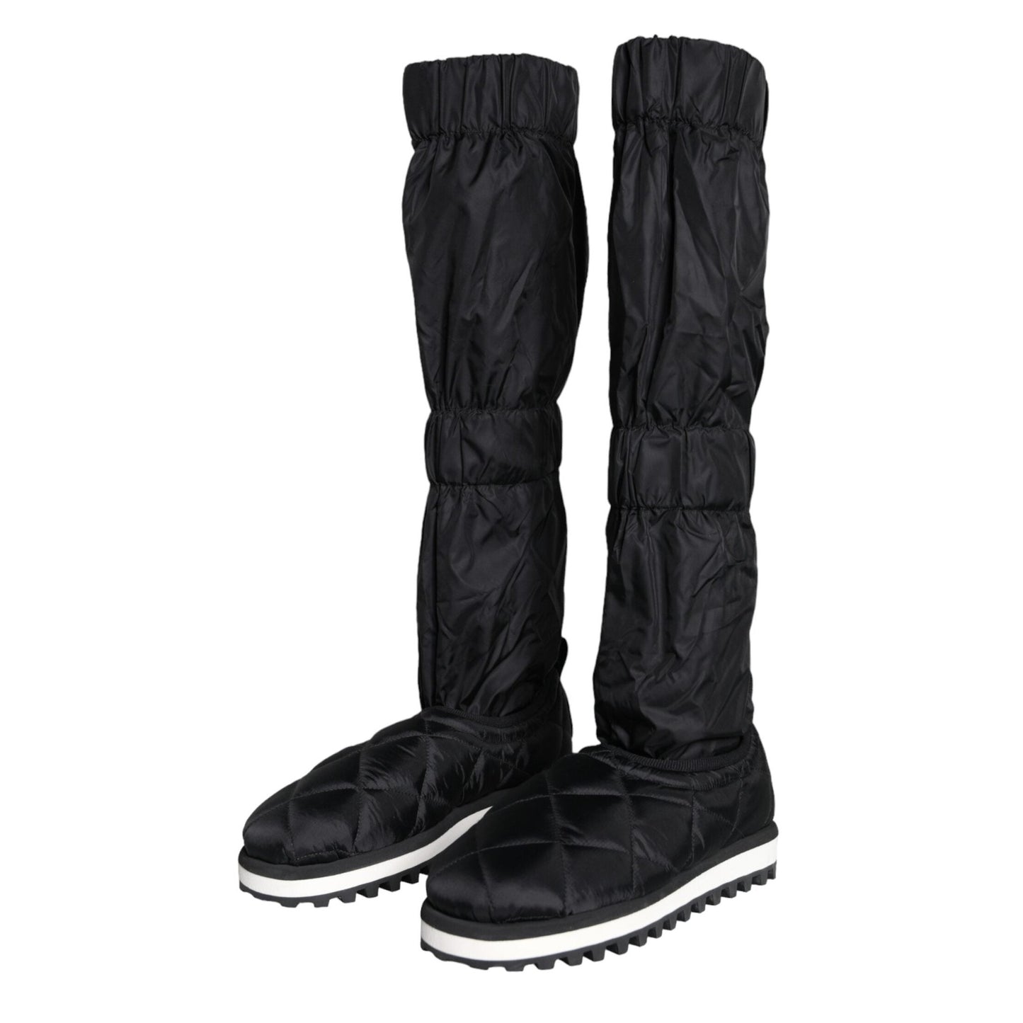 Dolce & Gabbana Black Quilted High Top Boots Sneakers Shoes Dolce & Gabbana