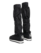 Dolce & Gabbana Black Quilted High Top Boots Sneakers Shoes - Eljoys Fashion 