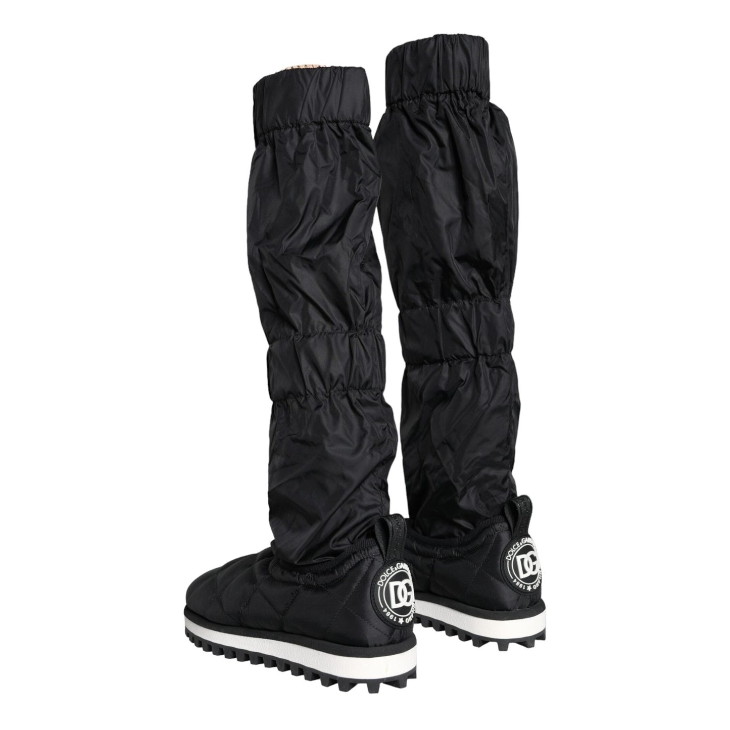 Dolce & Gabbana Black Quilted High Top Boots Sneakers Shoes Dolce & Gabbana