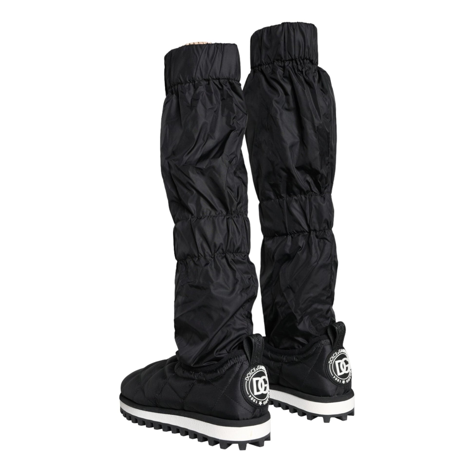 Dolce & Gabbana Black Quilted High Top Boots Sneakers Shoes Dolce & Gabbana