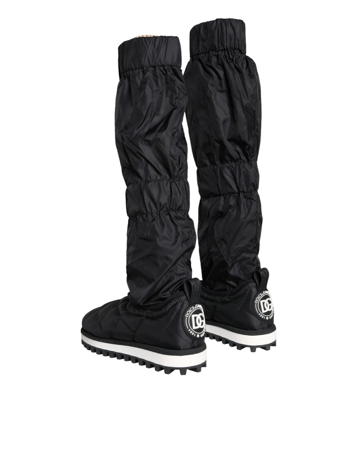 Dolce & Gabbana Black Quilted High Top Boots Sneakers Shoes - Eljoys Fashion 