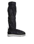 Dolce & Gabbana Black Quilted High Top Boots Sneakers Shoes - Eljoys Fashion 