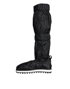 Dolce & Gabbana Black Quilted High Top Boots Sneakers Shoes - Eljoys Fashion 