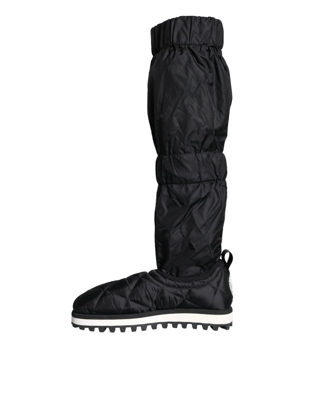 Dolce & Gabbana Black Quilted High Top Boots Sneakers Shoes - Eljoys Fashion 