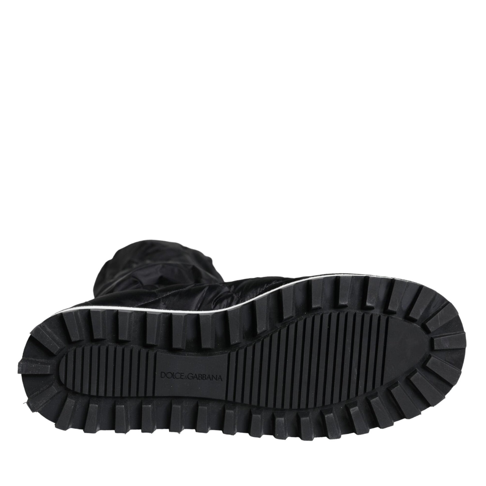 Dolce & Gabbana Black Quilted High Top Boots Sneakers Shoes Dolce & Gabbana