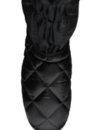 Dolce & Gabbana Black Quilted High Top Boots Sneakers Shoes - Eljoys Fashion 