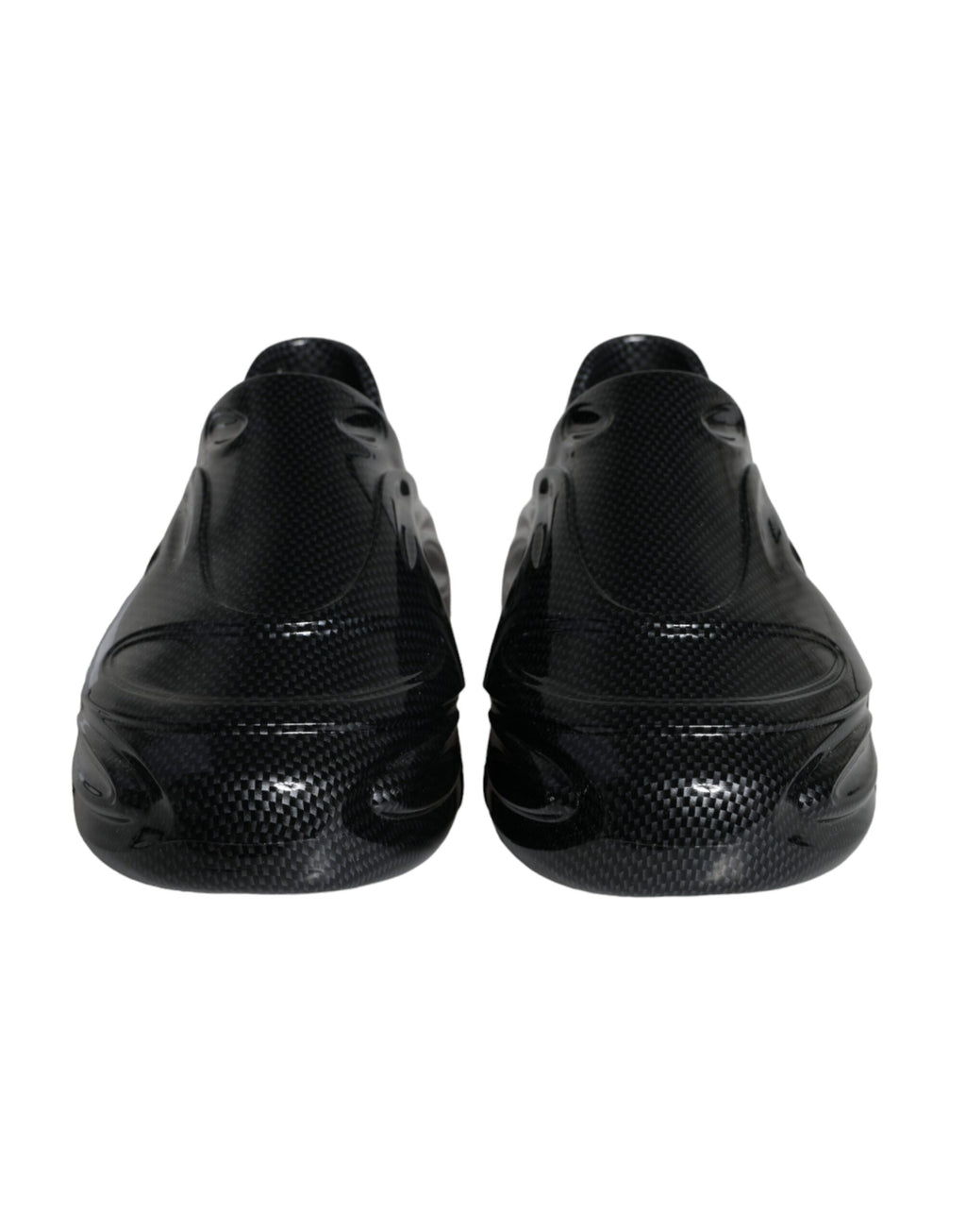 Dolce & Gabbana black foiled rubber low-top men's sneakers with sleek design and branding, ideal for casual wear.