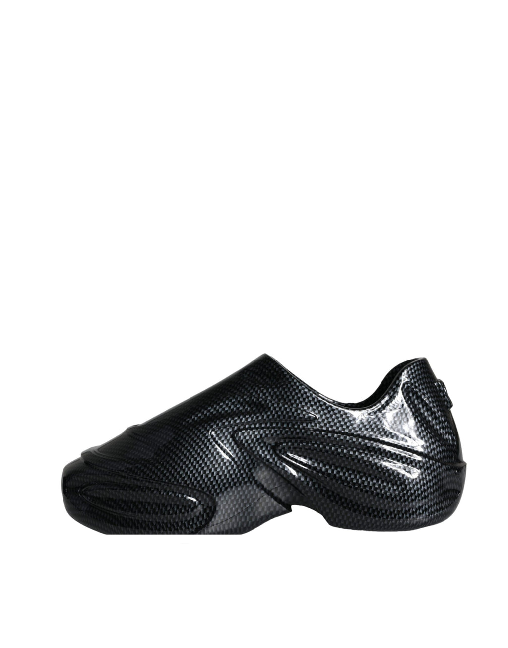 Dolce & Gabbana black foiled rubber low-top men's sneakers with sleek design and sporty style.