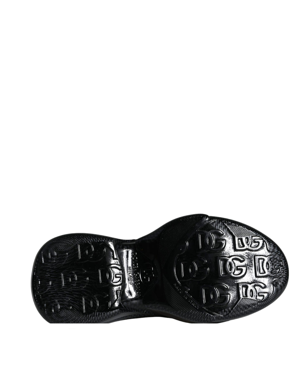 Dolce & Gabbana black foiled rubber low-top men's sneakers with stylish design and durable rubber sole.