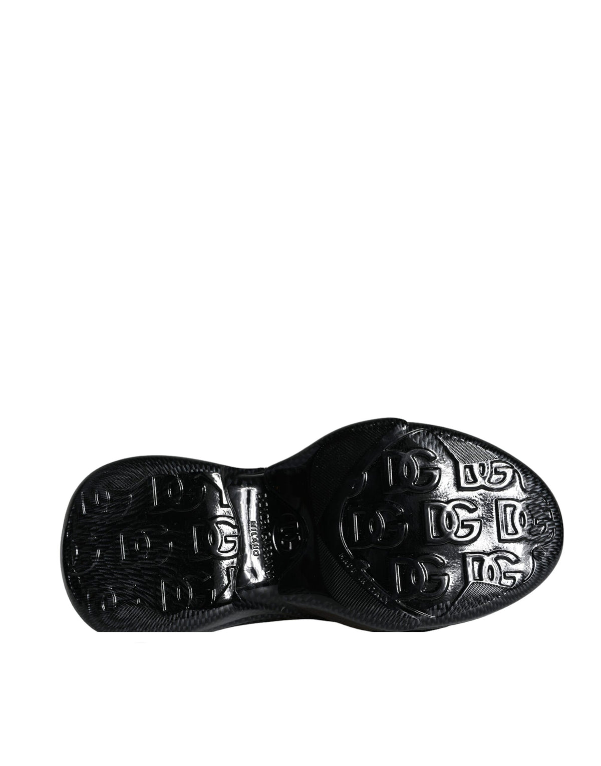 Dolce & Gabbana black foiled rubber low-top men's sneakers with stylish design and durable rubber sole.