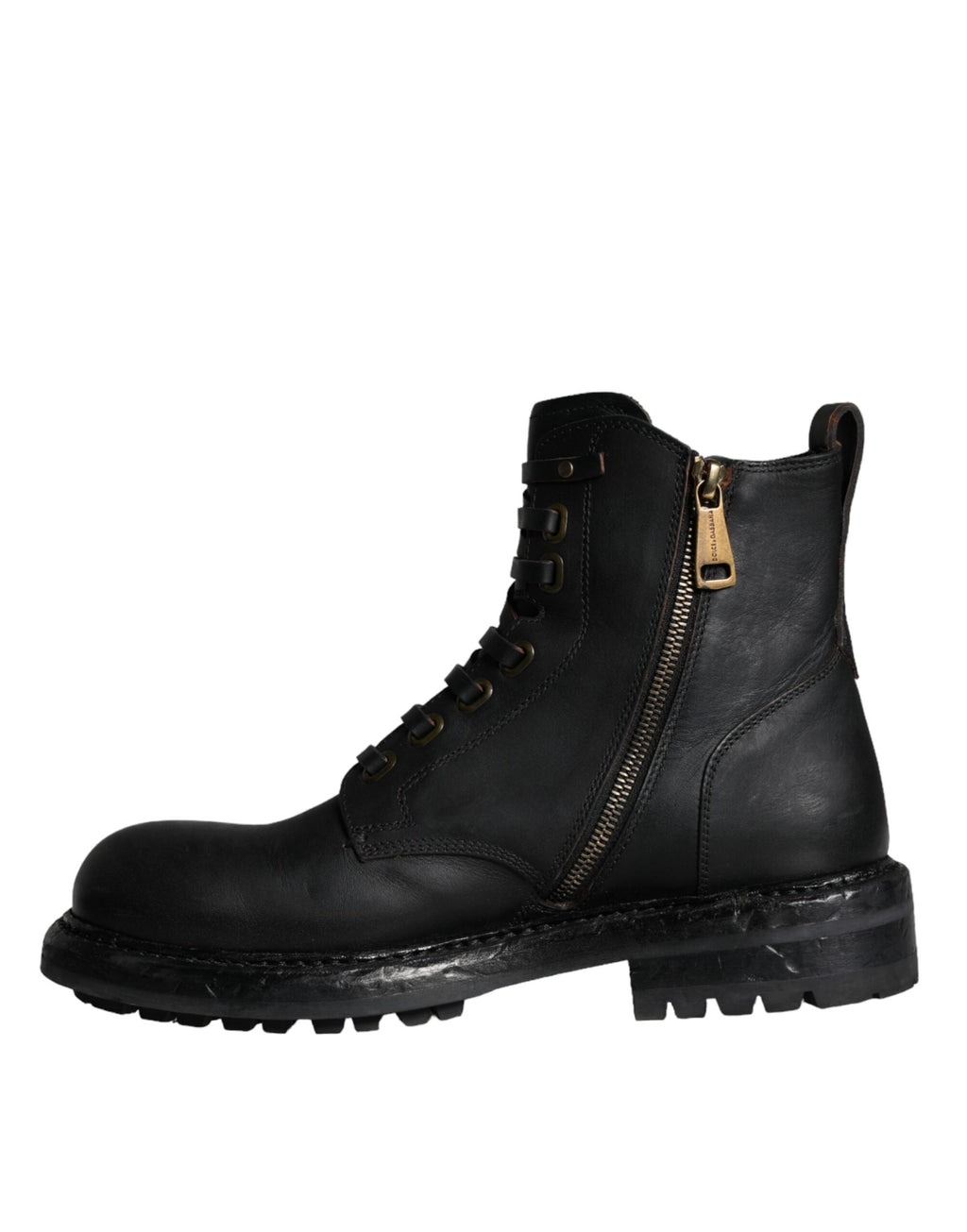 Dolce & Gabbana Black Lace Up Mid Calf Boots Men Shoes - Eljoys Fashion 