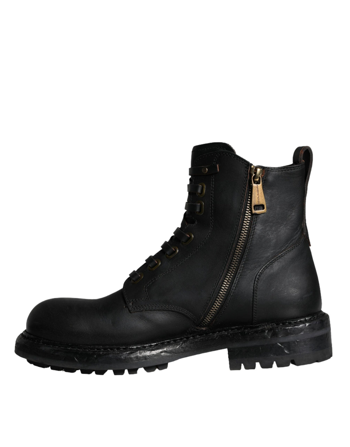 Dolce & Gabbana Black Lace Up Mid Calf Boots Men Shoes - Eljoys Fashion 