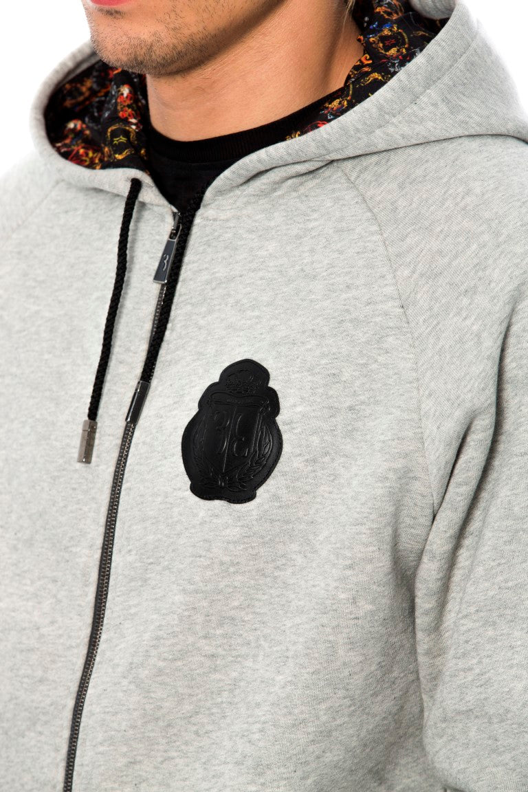 Billionaire Italian Couture Gray Cotton Hooded Sweatsuit Billionaire Italian Couture