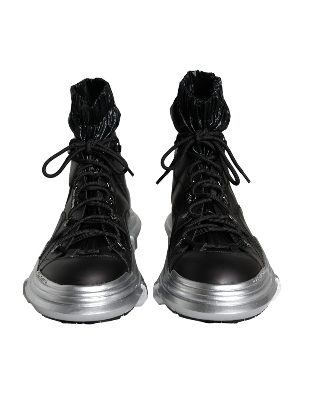 Dolce & Gabbana Black Nylon Galileo High Top Sneakers Shoes - Eljoys Fashion 