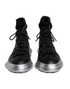 Dolce & Gabbana Black Nylon Galileo High Top Sneakers Shoes - Eljoys Fashion 