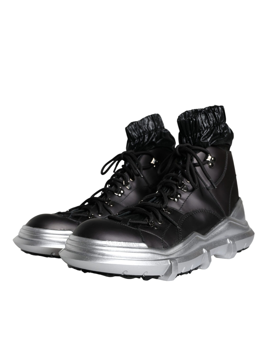 Dolce & Gabbana Black Nylon Galileo High Top Sneakers Shoes - Eljoys Fashion 