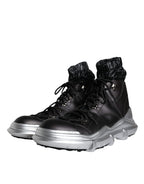 Dolce & Gabbana Black Nylon Galileo High Top Sneakers Shoes - Eljoys Fashion 